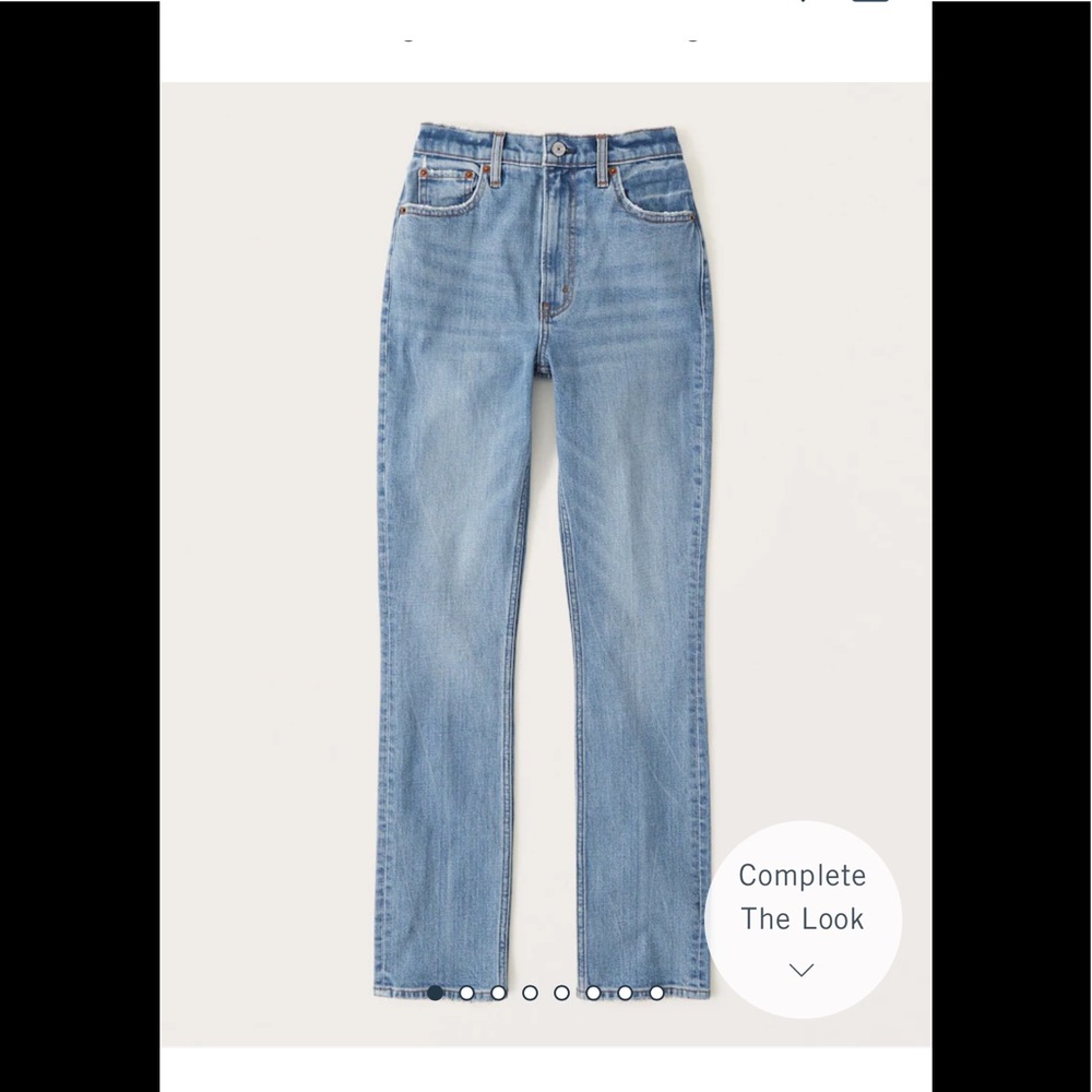 Abercrombie ultrahigh rise slim straight jeans 33L